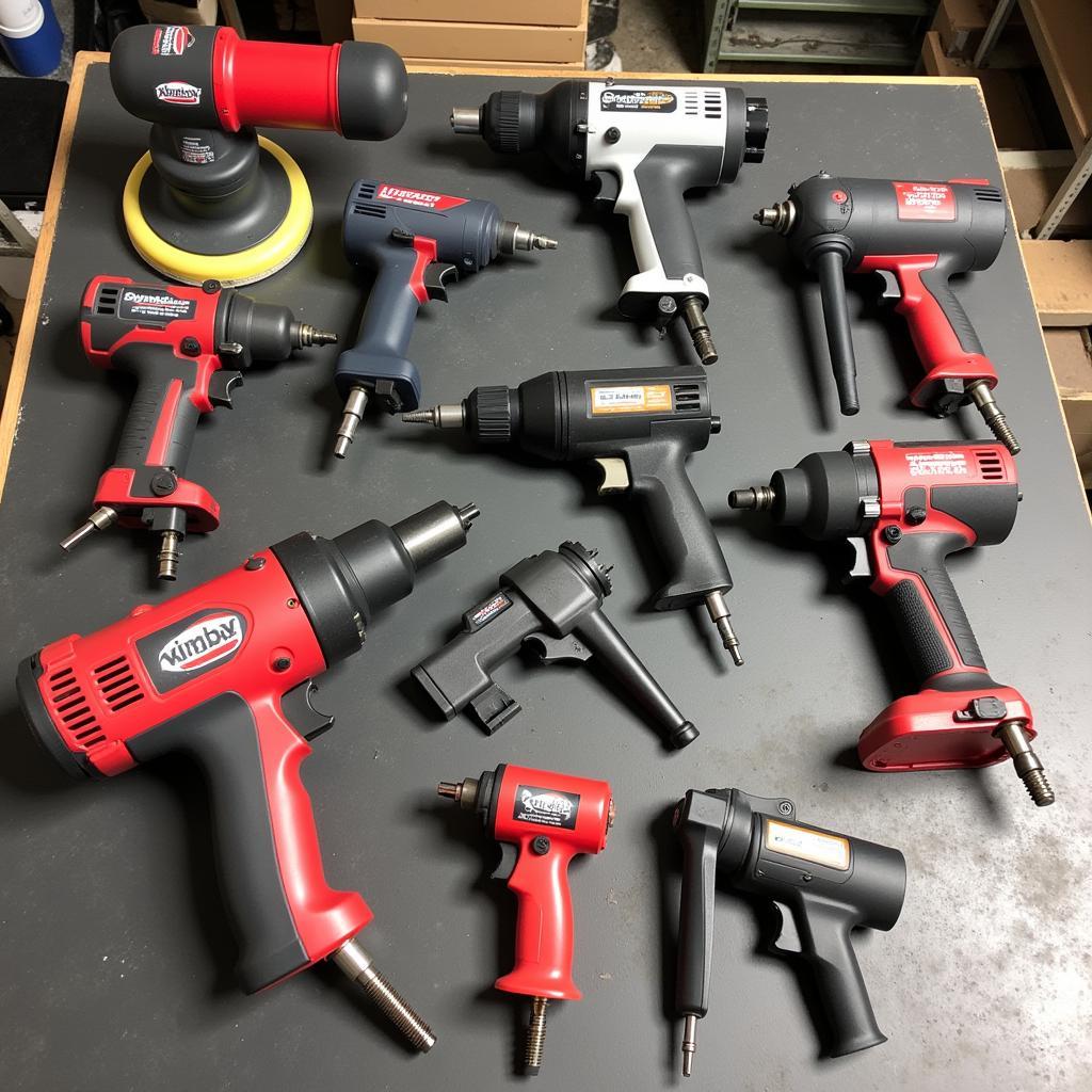 Various Pneumatic Car Detailing Tools