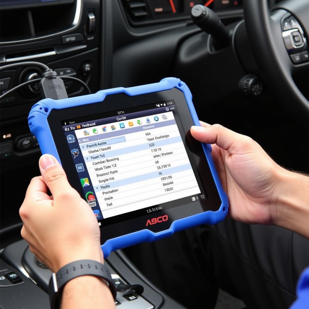 Portable Car Diagnostic Tool Min Assist 4 in Action