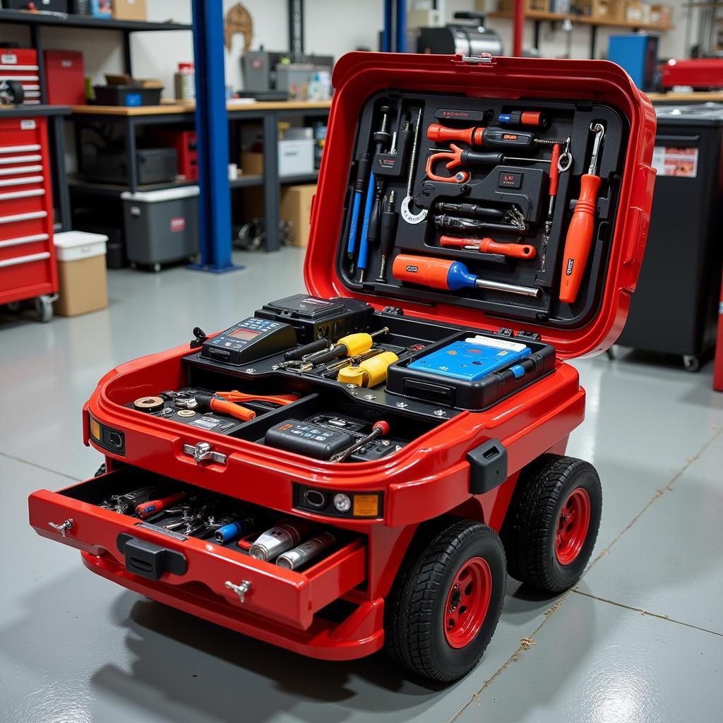 Portable Car Shaped Tool Box with Wheels