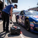 Portable laser alignment system being used trackside