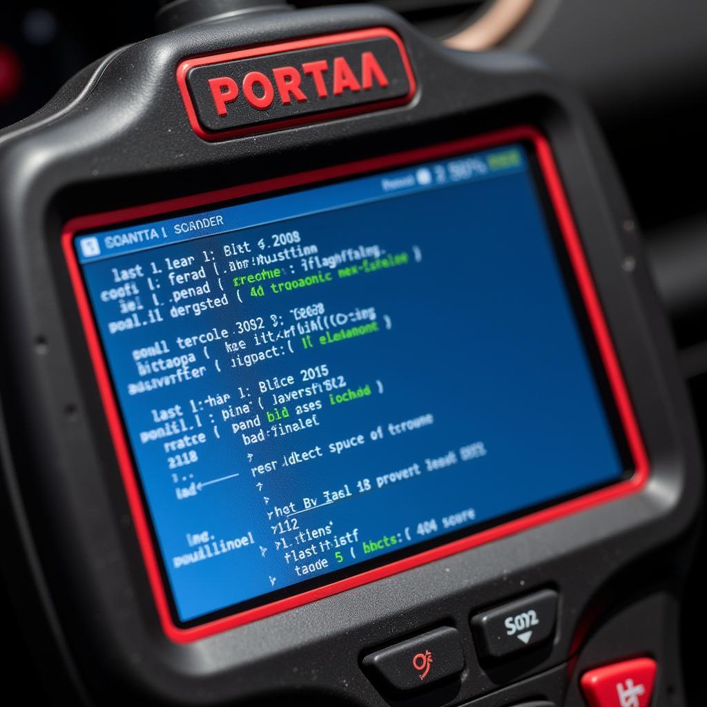 Portta OBD2 Scanner Displaying Diagnostic Trouble Codes