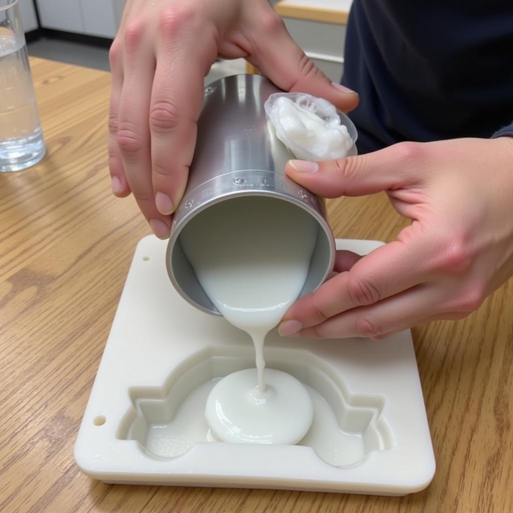 Pouring Resin into a Candy Car Part Mold