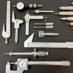 Precision measurement tools used in tool and die making, such as calipers and micrometers.