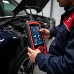 Professional Car Diagnostic Tool in Use