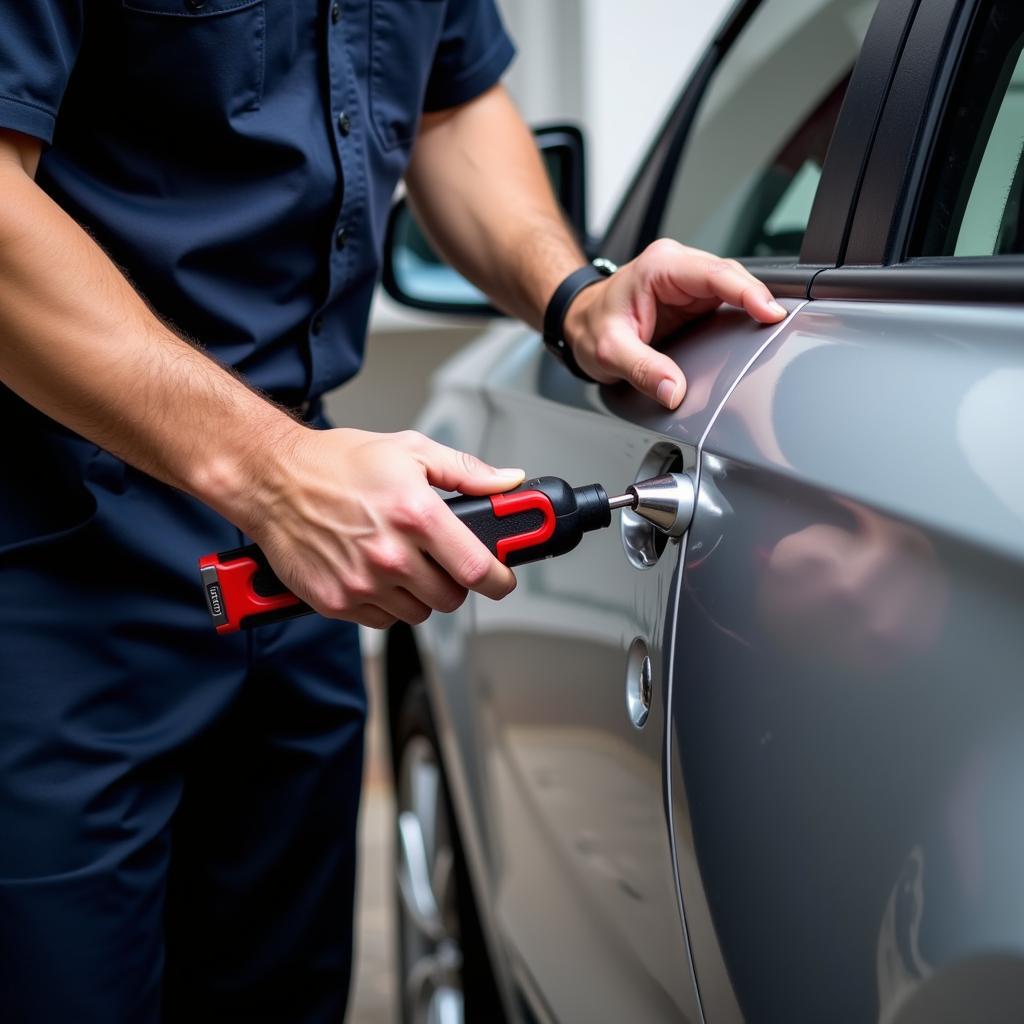 Professional Locksmith Unlocking Car