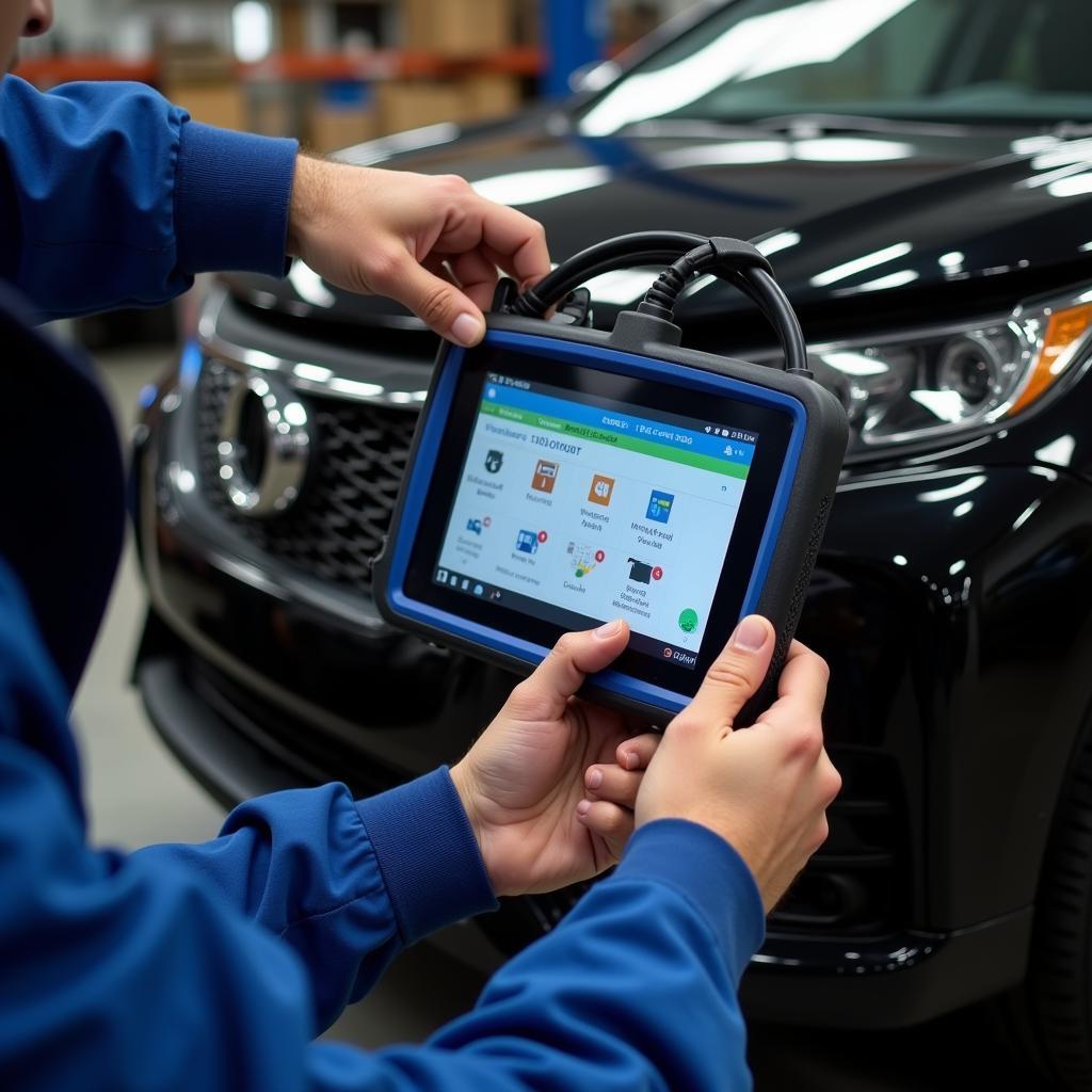 Mechanic Using a Professional Scan Tool