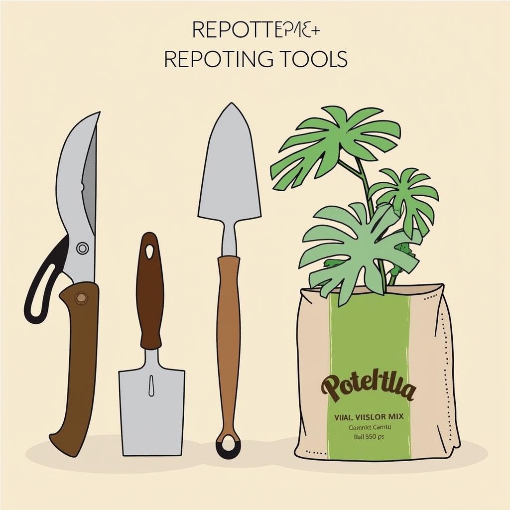 Repotting and Pruning Tools for Houseplants