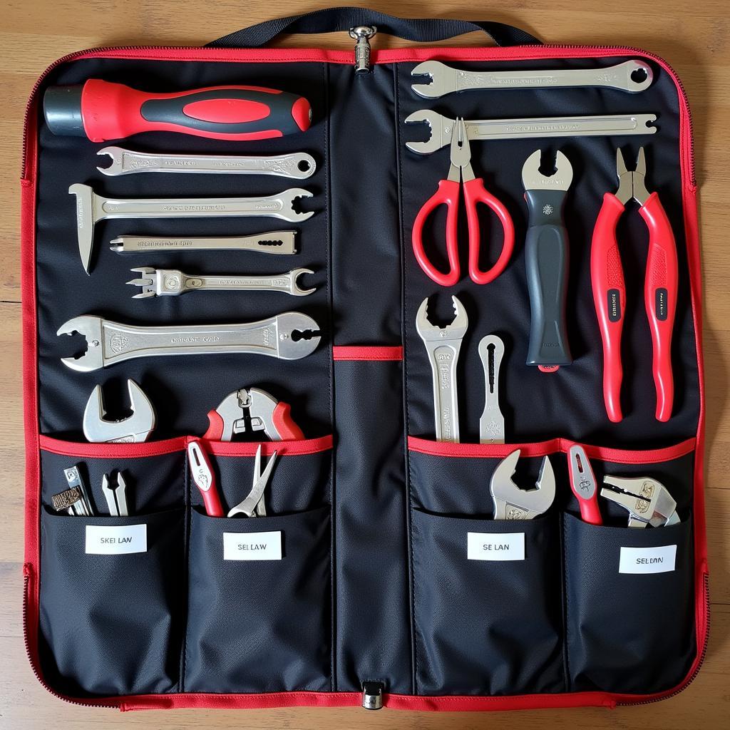 Organized Rally Car Tool Roll