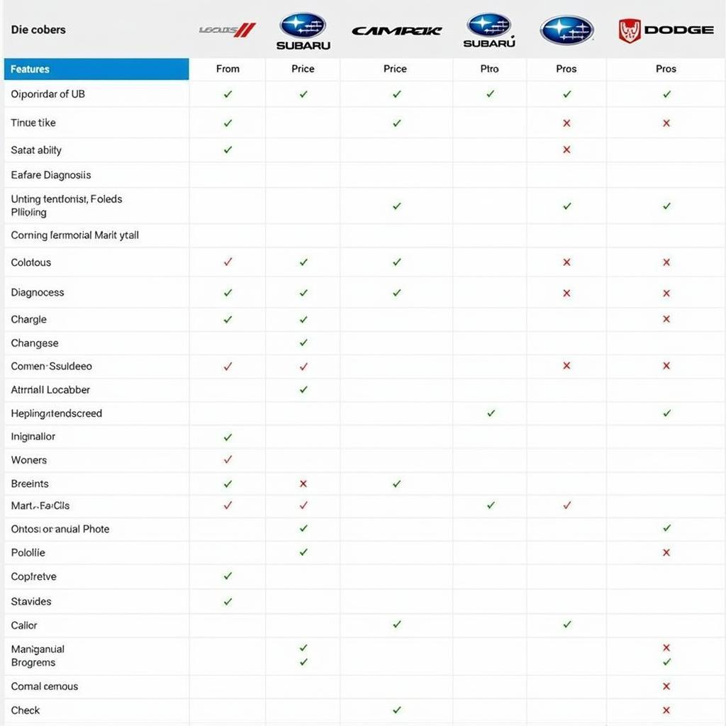 Recommended Diagnostic Tools for Subaru and Dodge