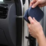 Removing a Car Door Panel with a Pry Tool