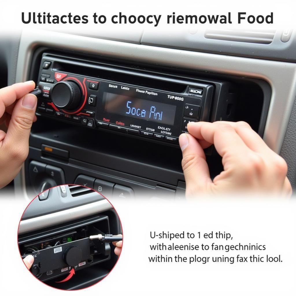 Removing Sony Car Radio with U-shaped tools