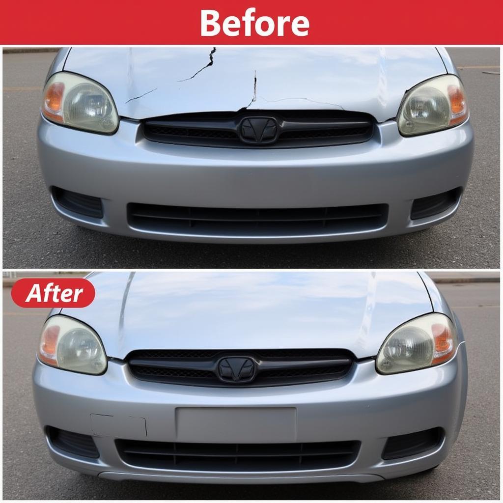 Repaired Car Bumper After Using Welding Kit