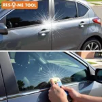 Res-Q-Me Tool In Action - Car Window: Demonstration of the tool shattering a car window.