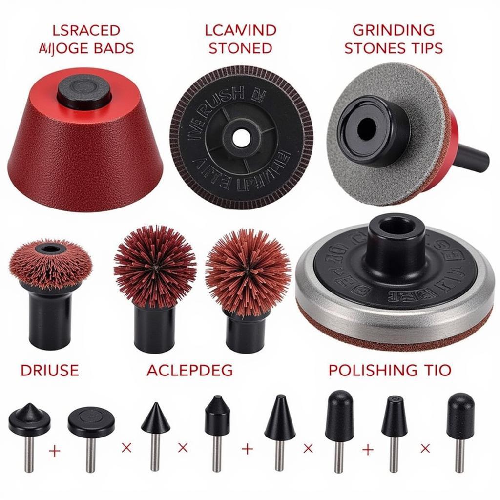 Close-up of Various Rotary Tool Attachments for Foot Care