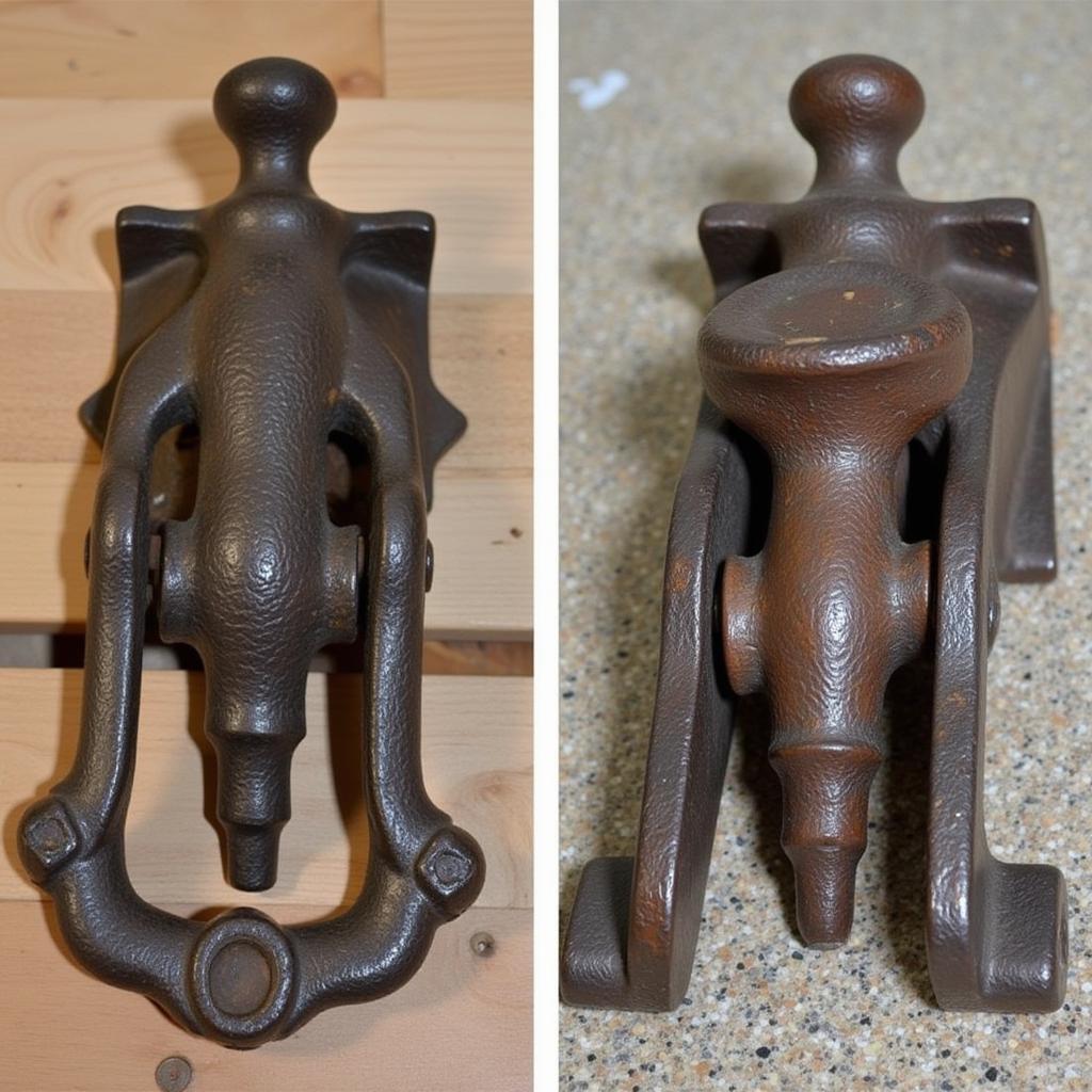 Comparison of Rusty and Maintained Cast Iron Tool