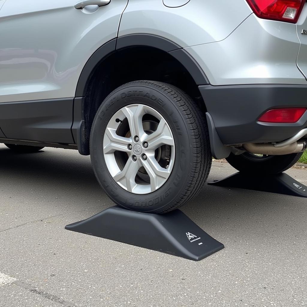 Safe Car Ramp Usage with Wheel Chocks