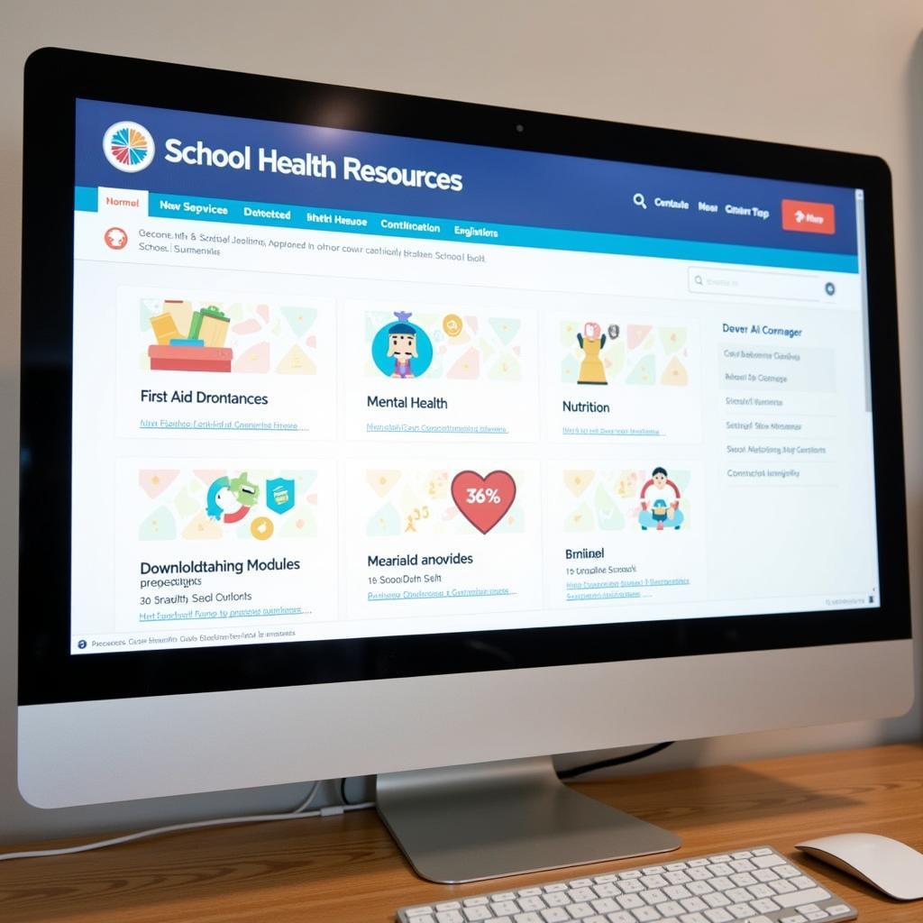 Website showing school health resources