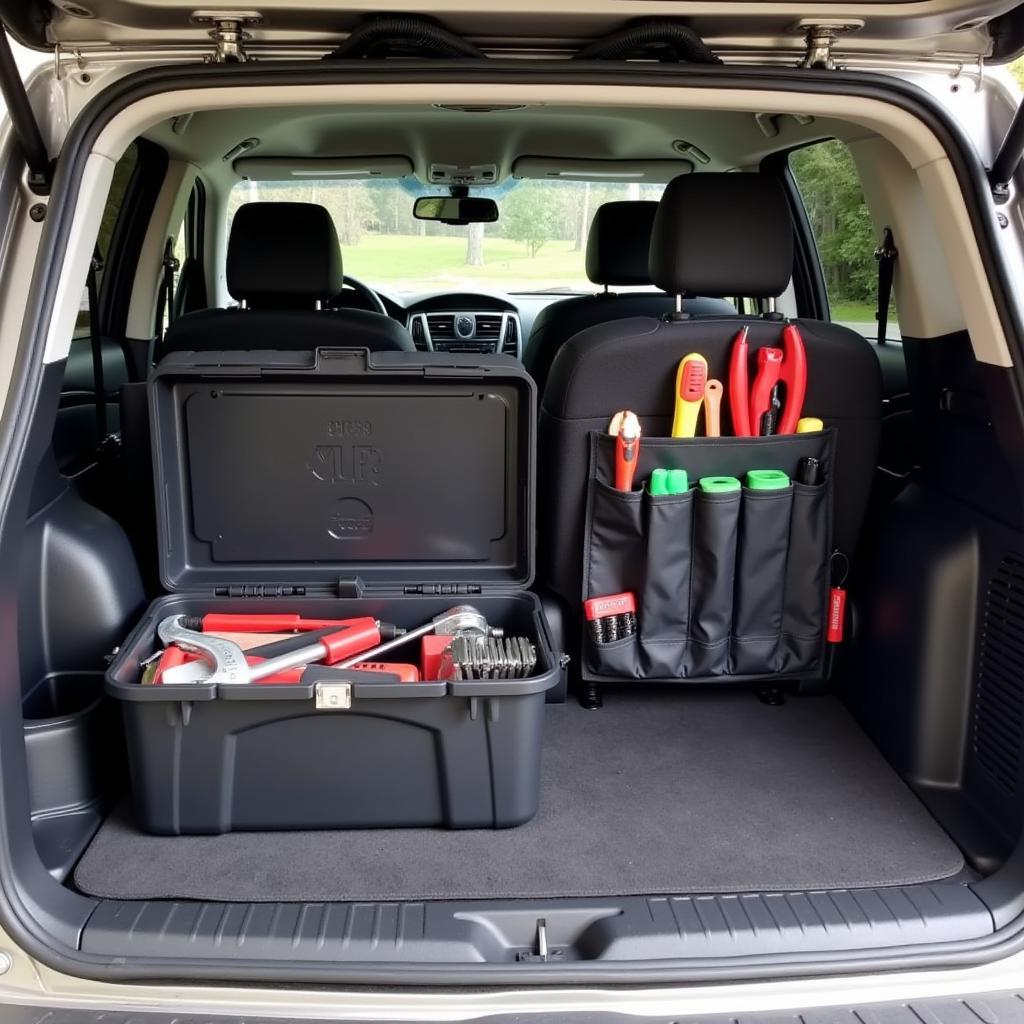 Secure Car Trunk Tool Organization