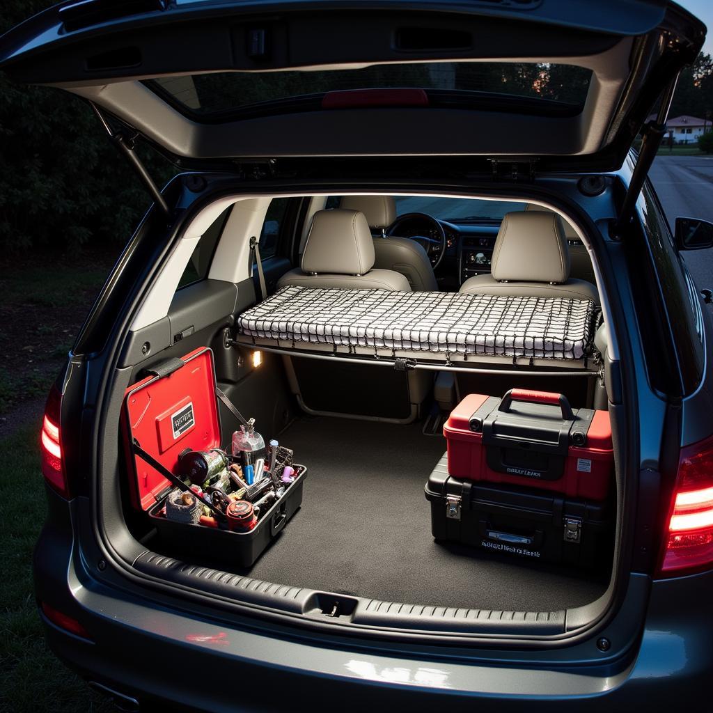 Storing Tools Securely in Car Trunk