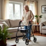 Senior Citizen Using a Mobility Aid for Enhanced Independence at Home