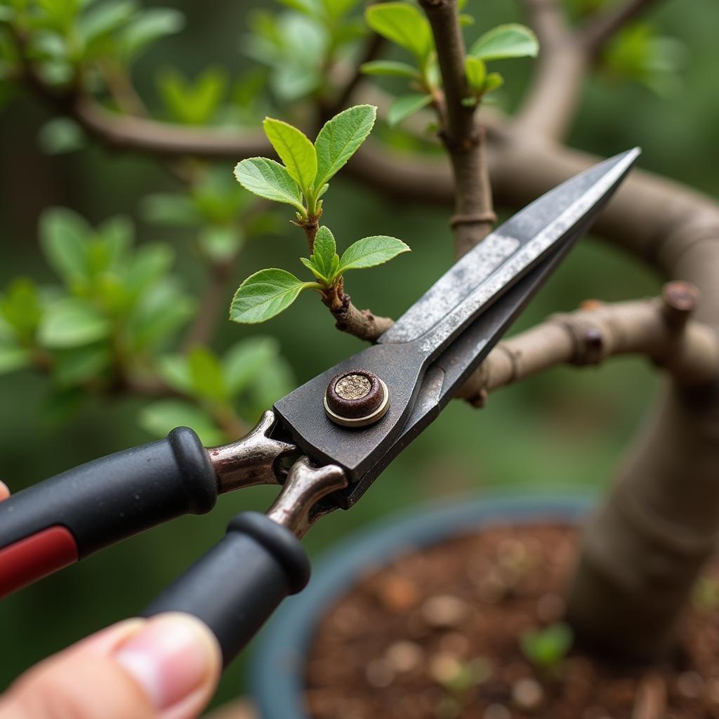 Sharp Bonsai Shears Making a Clean Cut