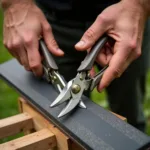 Sharpening Garden Pruners with a Whetstone