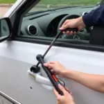 Slim Jim Car Opener Tool in Action