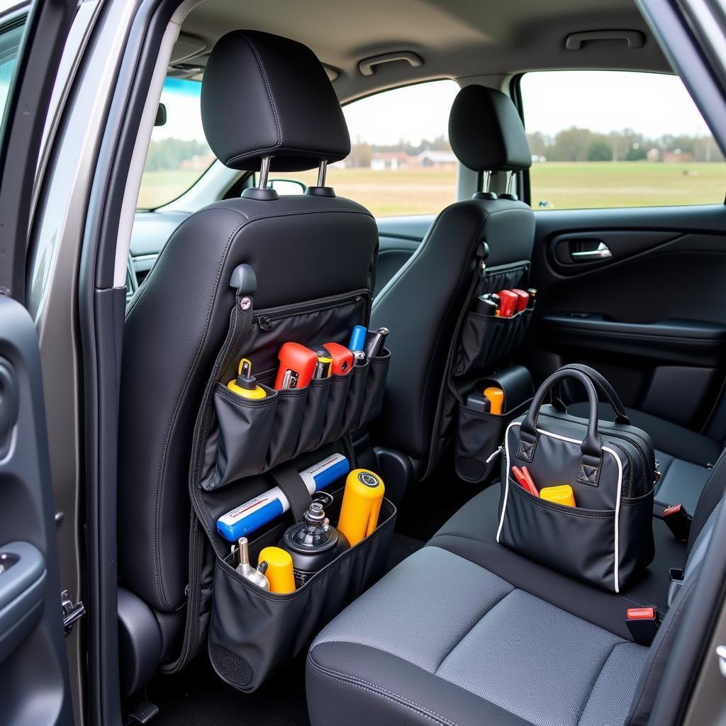 Power Tool Organization in a Compact Car