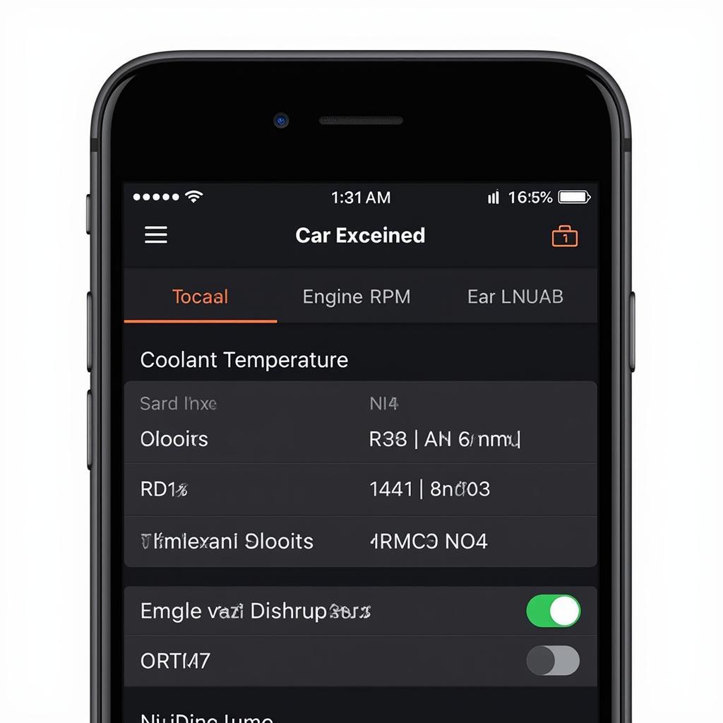 Smartphone Displaying Car Diagnostic Information