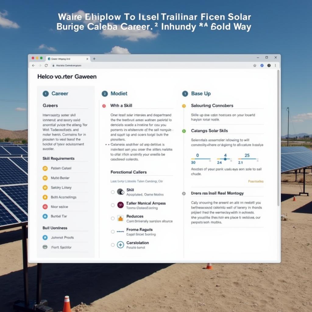 Interactive Solar Career Mapping Tool Interface