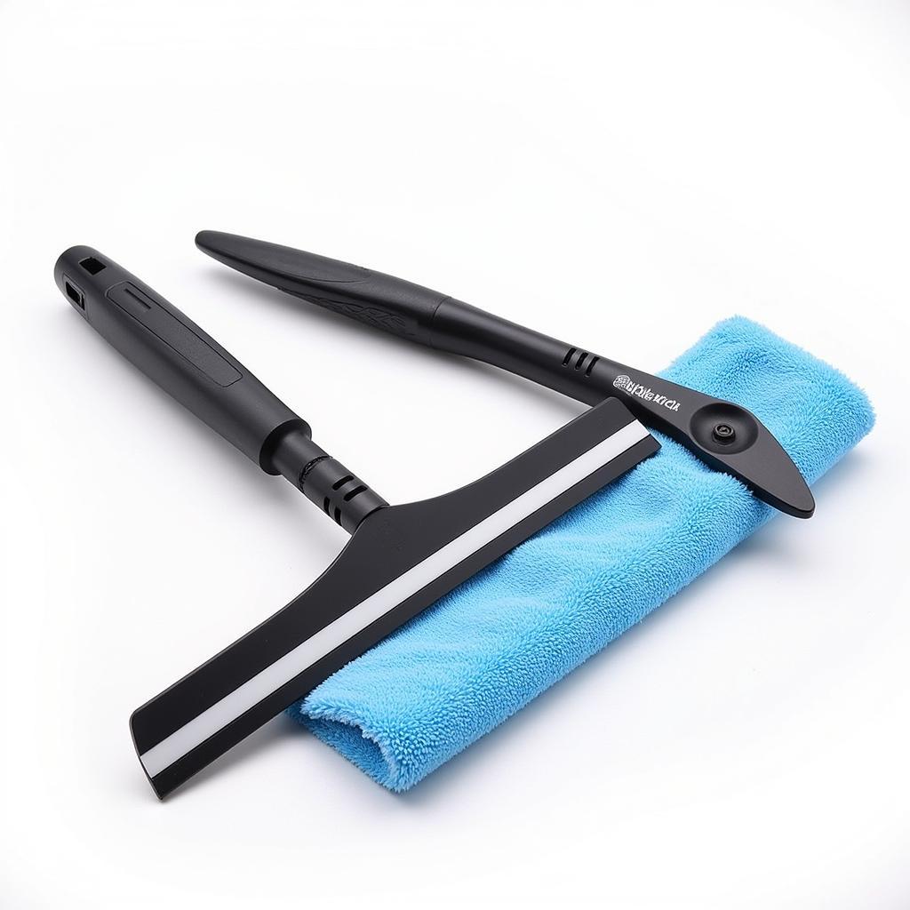 Squeegee and Microfiber Cloth for Car Window Cleaning