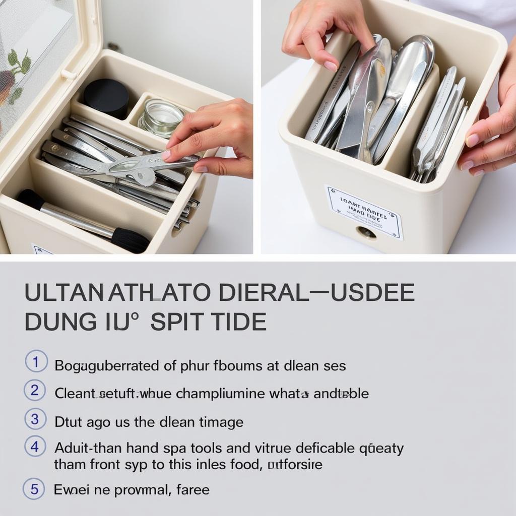 Storing cleaned and disinfected hand spa tools