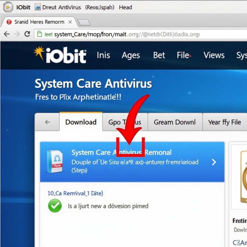 Downloading the System Care Antivirus Removal Tool