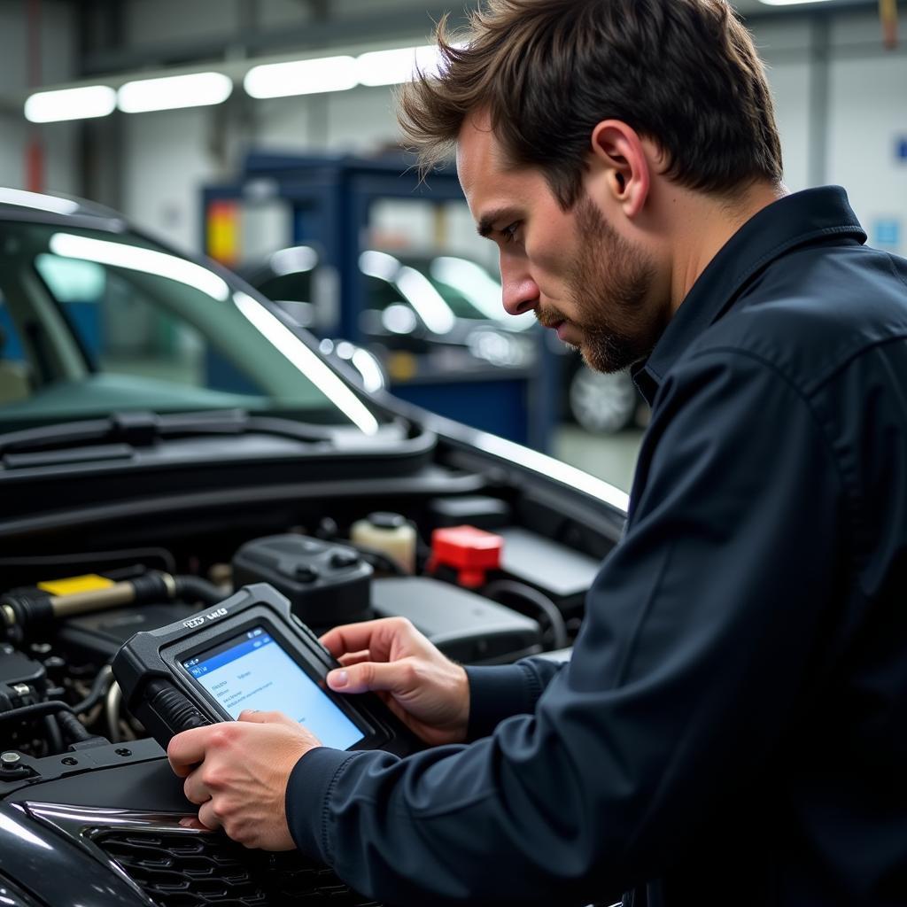 Technician Reprogramming Lexus ECU