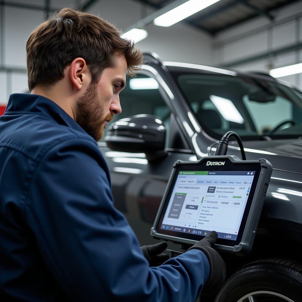 Technician Using OEM Tool on Car