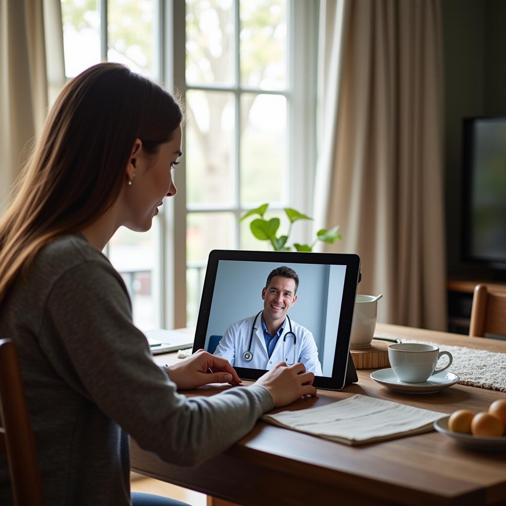 Telehealth consultation with a doctor