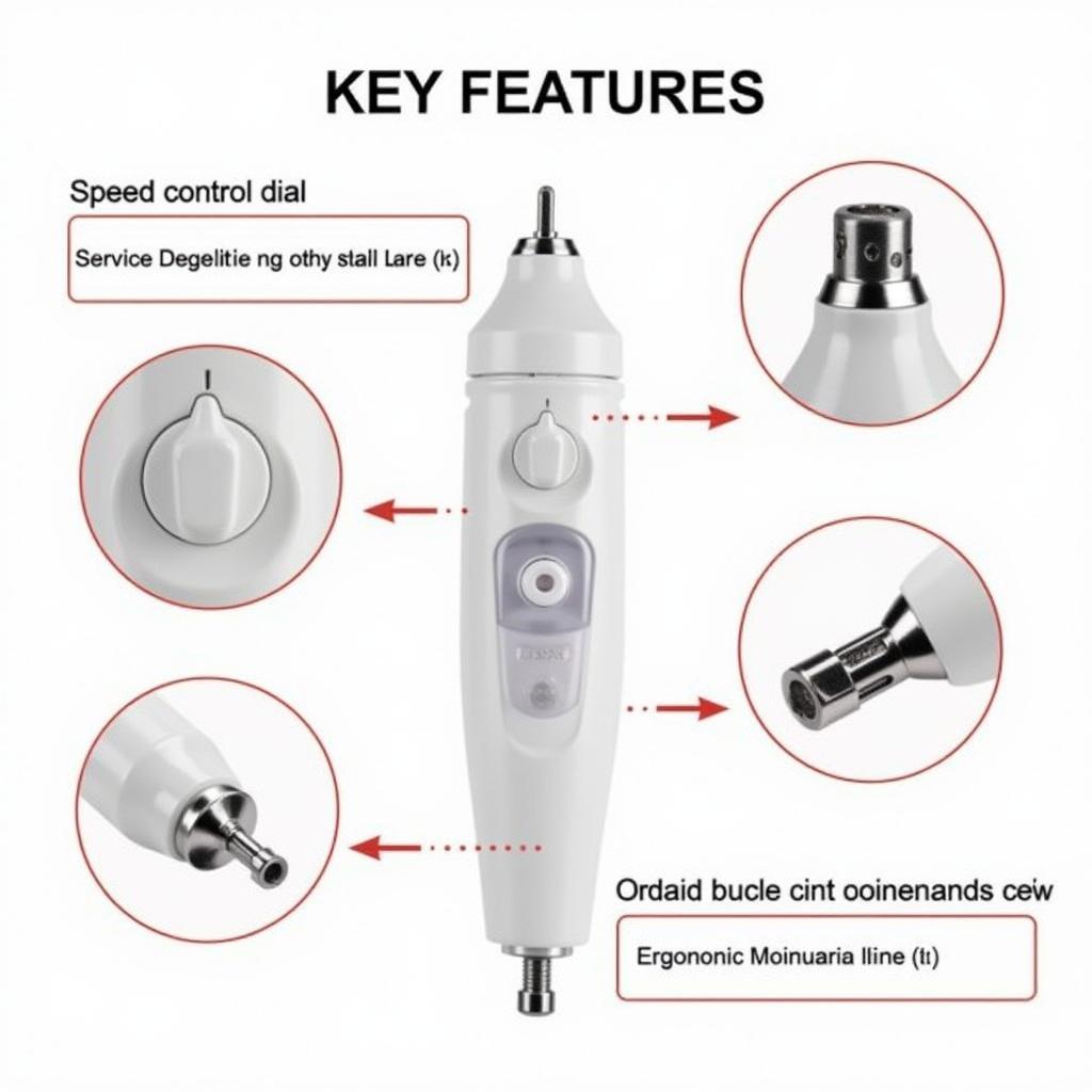 Close-up of Tip Tool Nail Care Machine Features