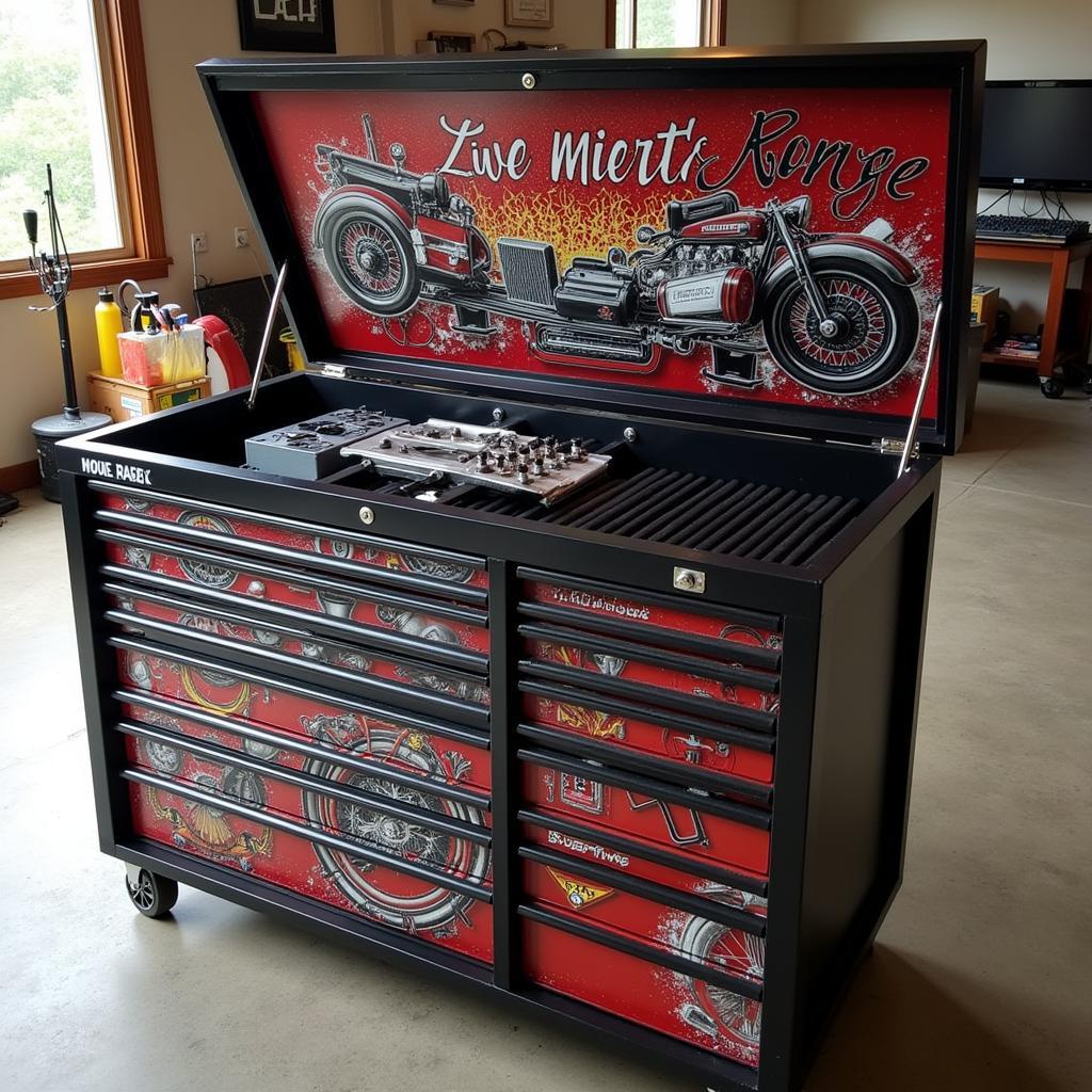 Tool Box with Intricate Atwembroidery Design