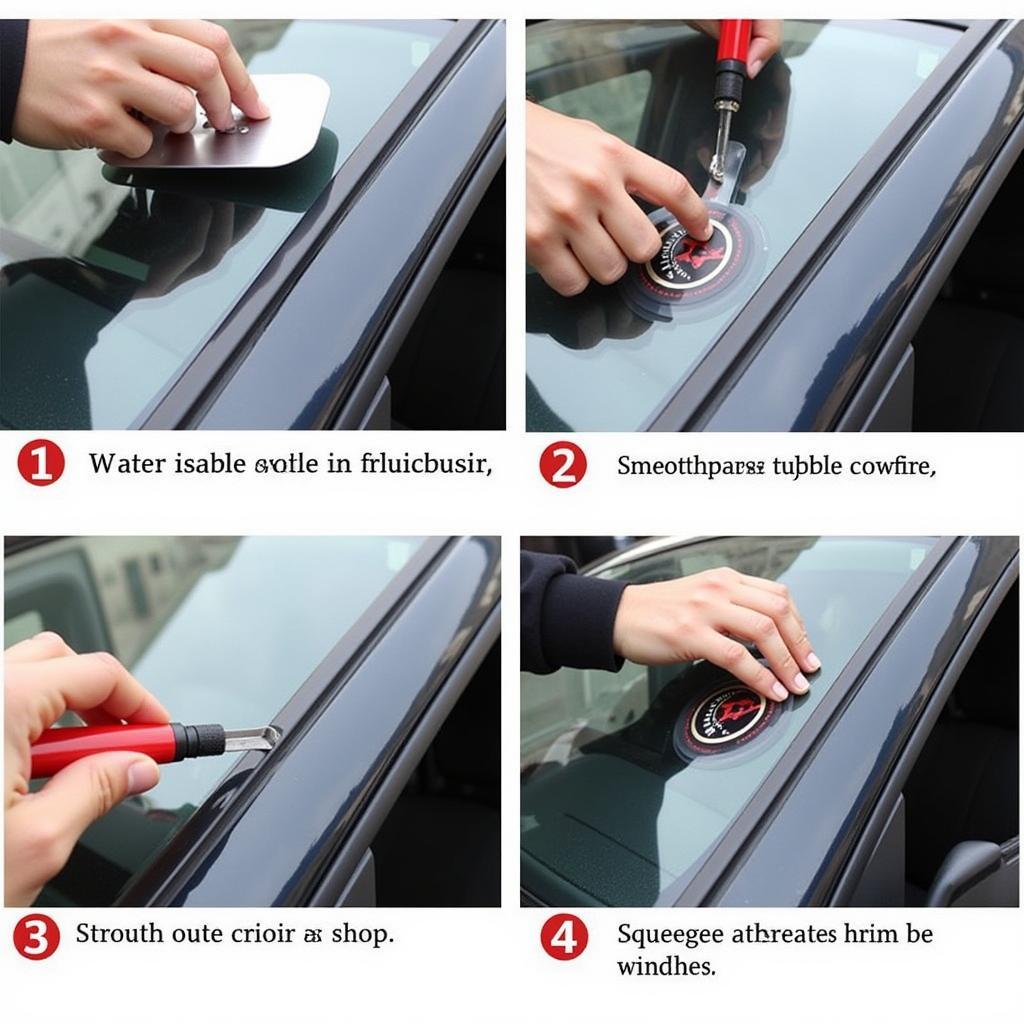 Applying a Tool Car Sticker to a Car Window