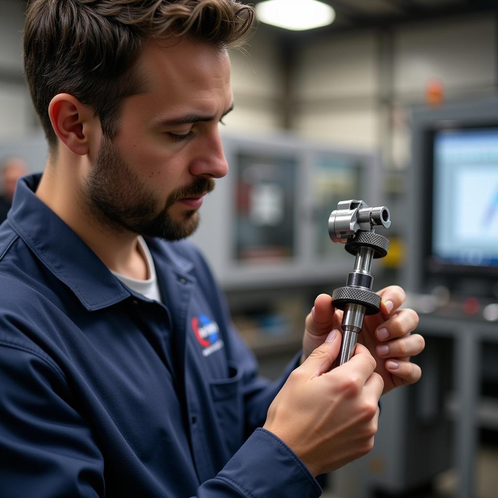 Tool Designer Inspecting Finished Tool