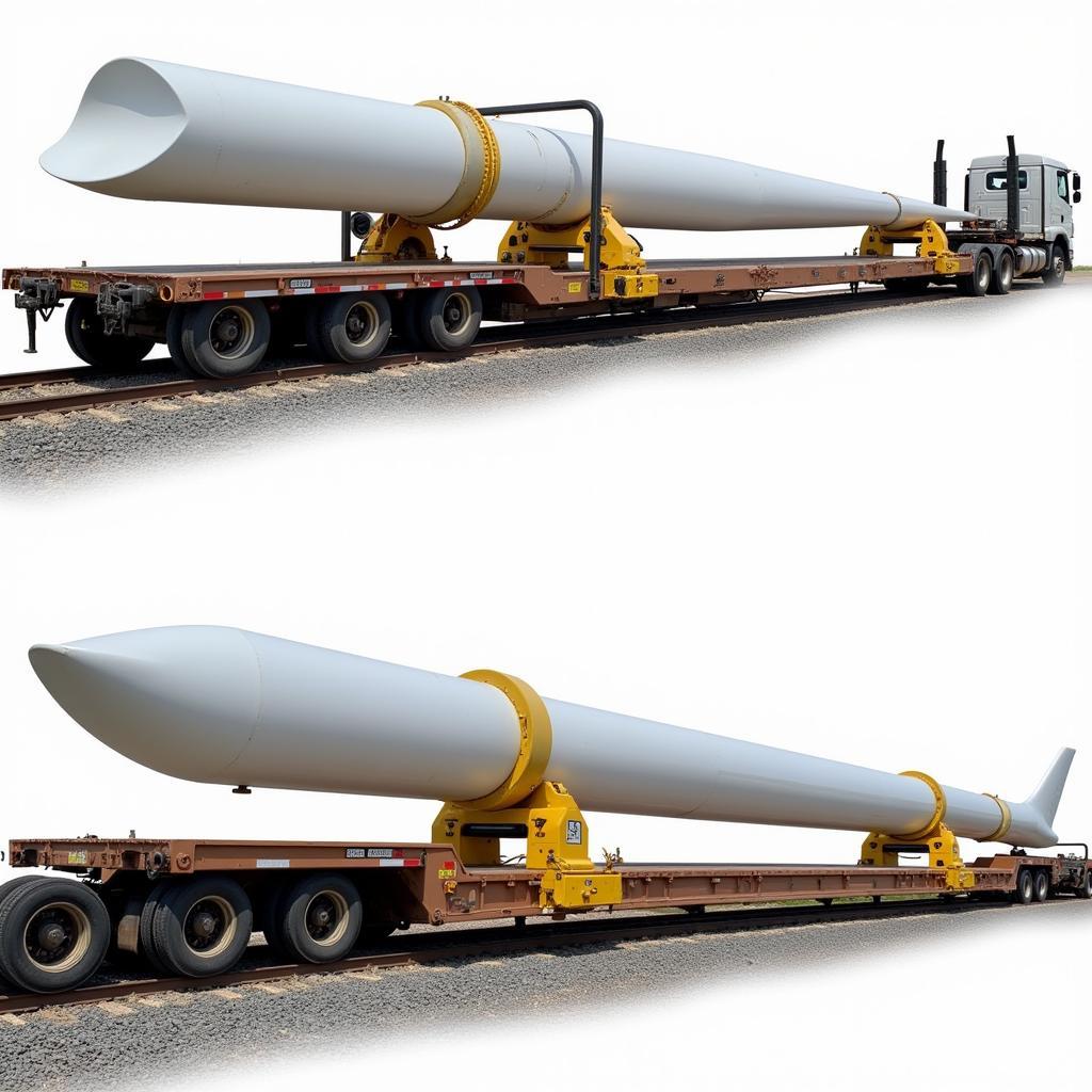 Tool Flat Car Carrying Wind Turbine Blades