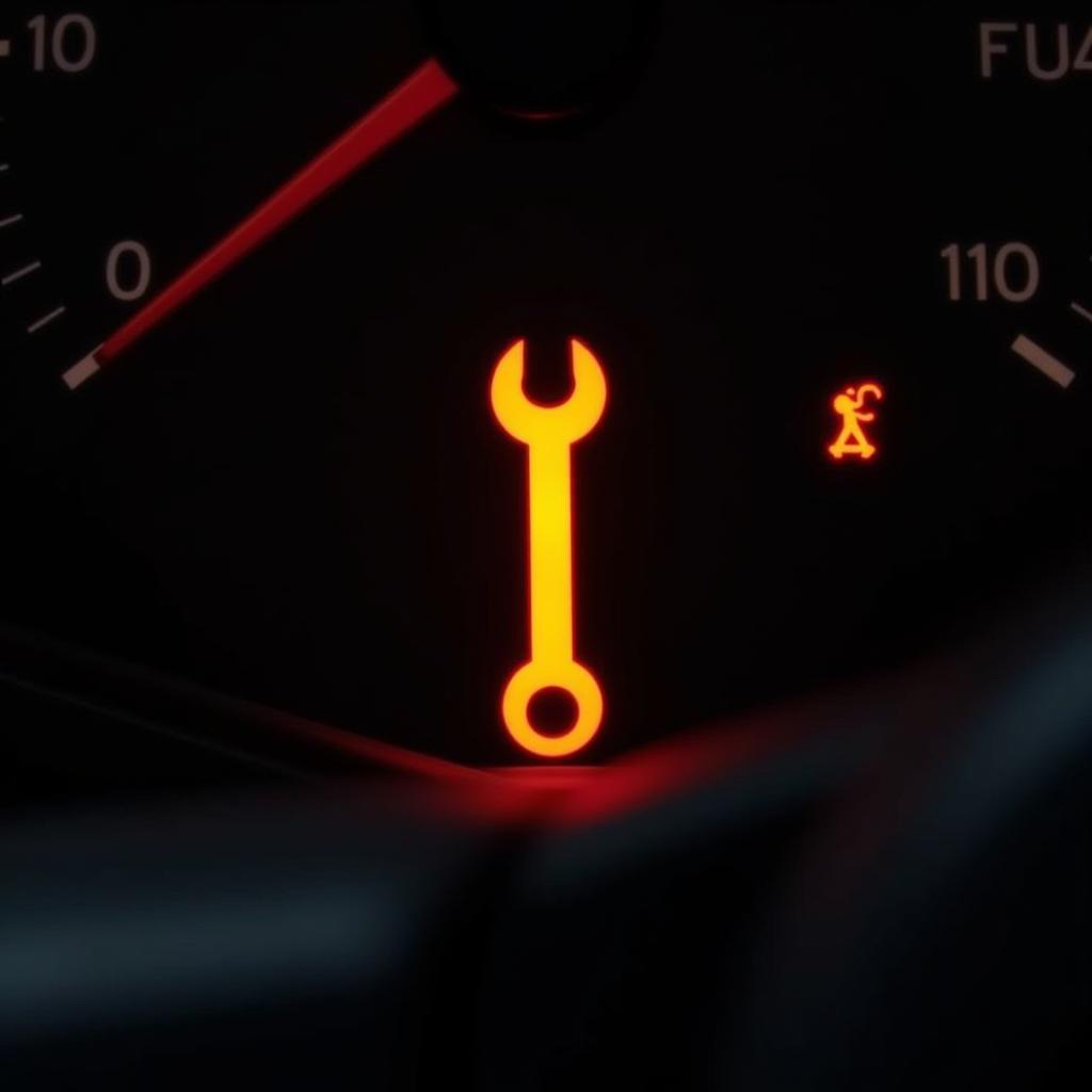 Tool Light on Car Dashboard