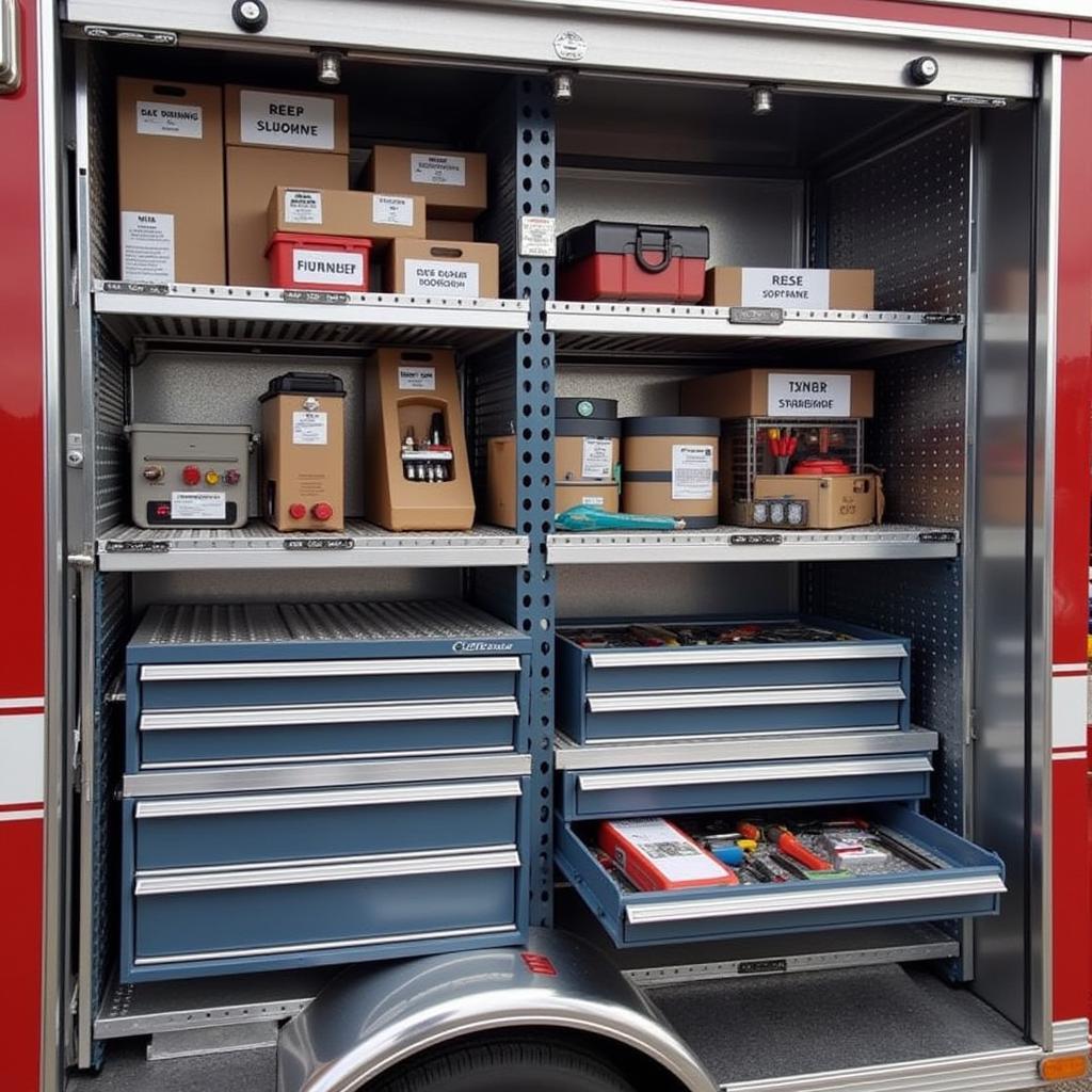 Efficient Tool Organization and Storage inside a Tool Trailer Car