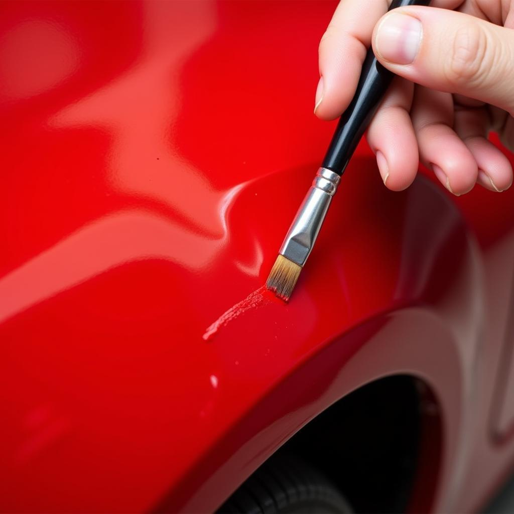 Applying Touch-Up Paint to a Deep Scratch