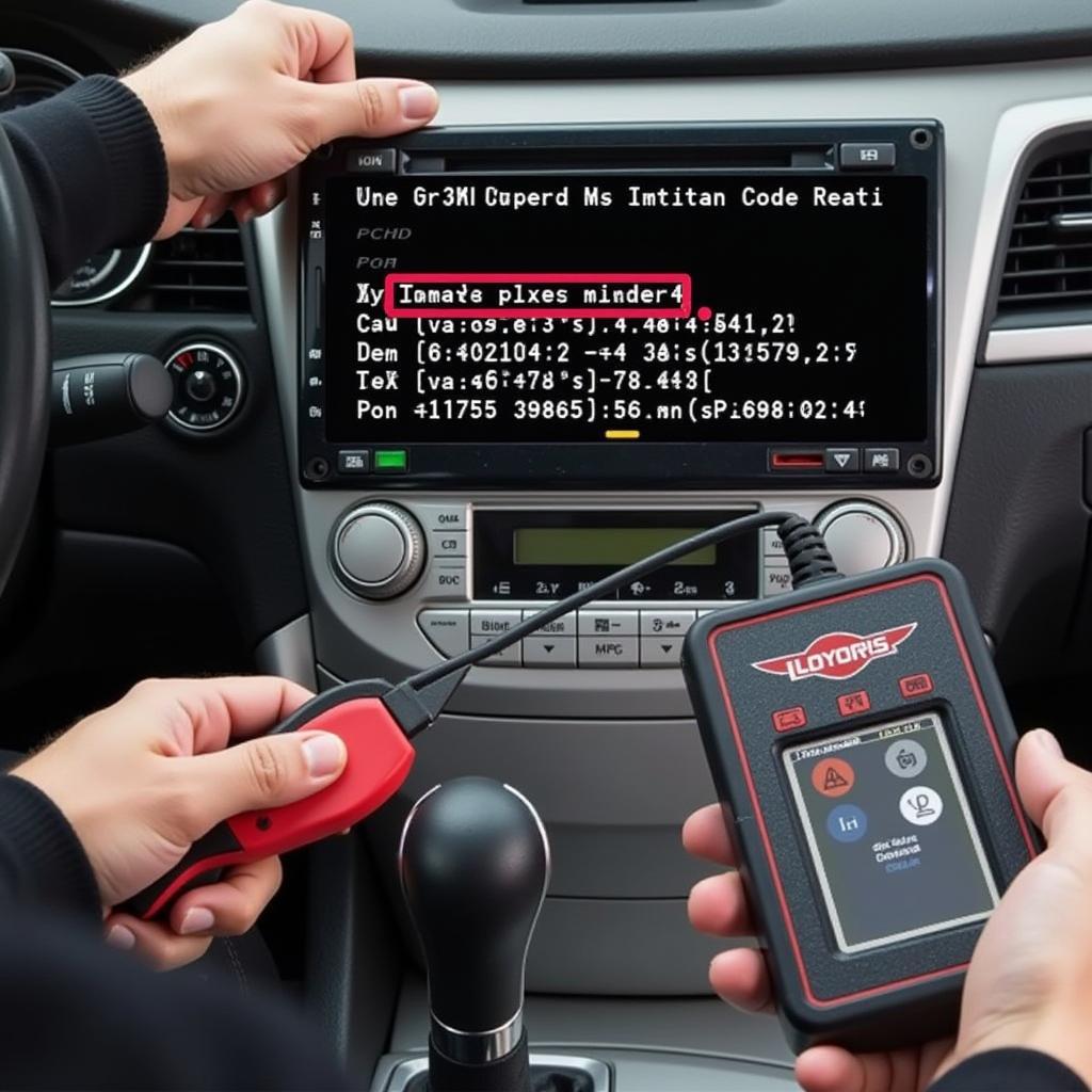 Toyota Code Reader OBD2 Scanner in Use