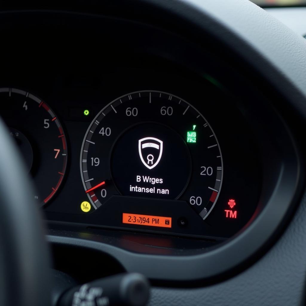 Upper Control Arm Alarm Displayed on Car Dashboard