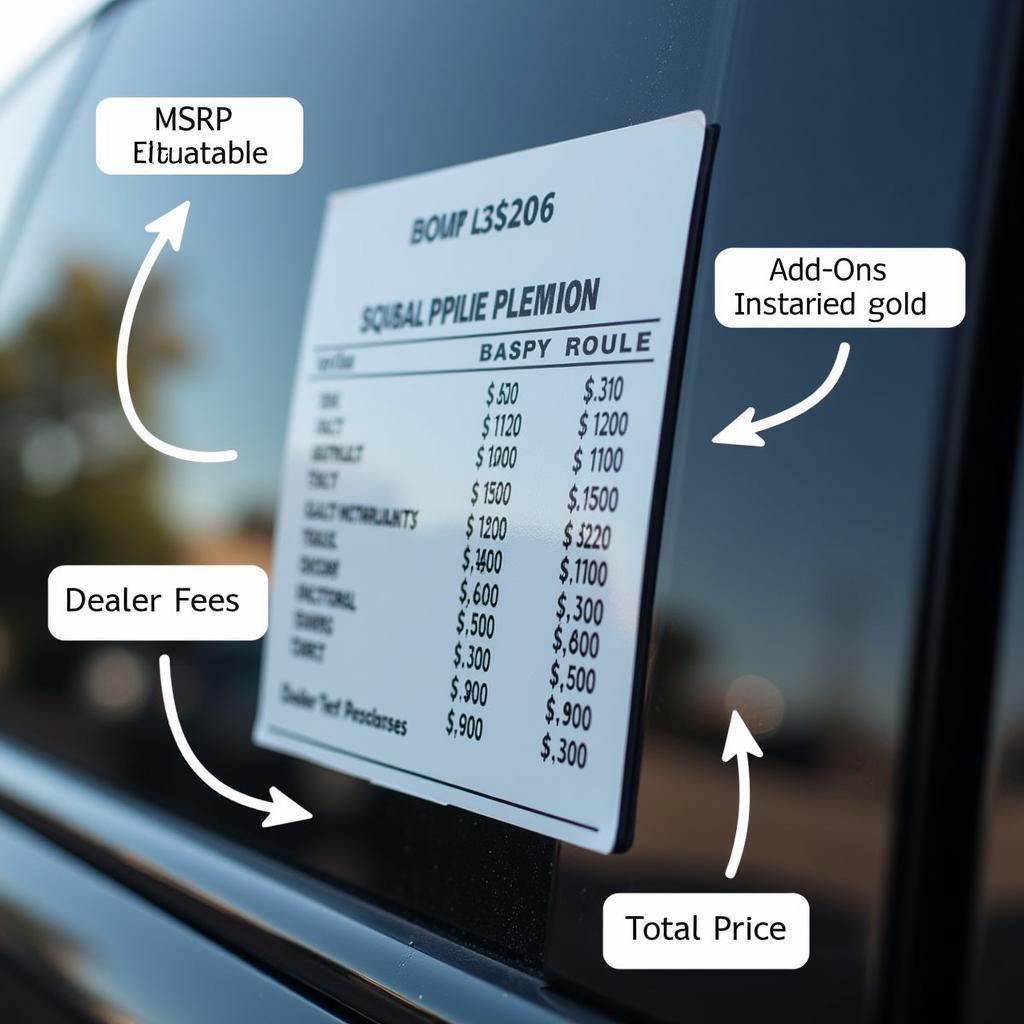 Used Car Dealer Sticker Price Breakdown