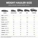 Used Car Hauler Weight Capacity Chart