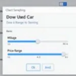 Used car search filters for mileage and price