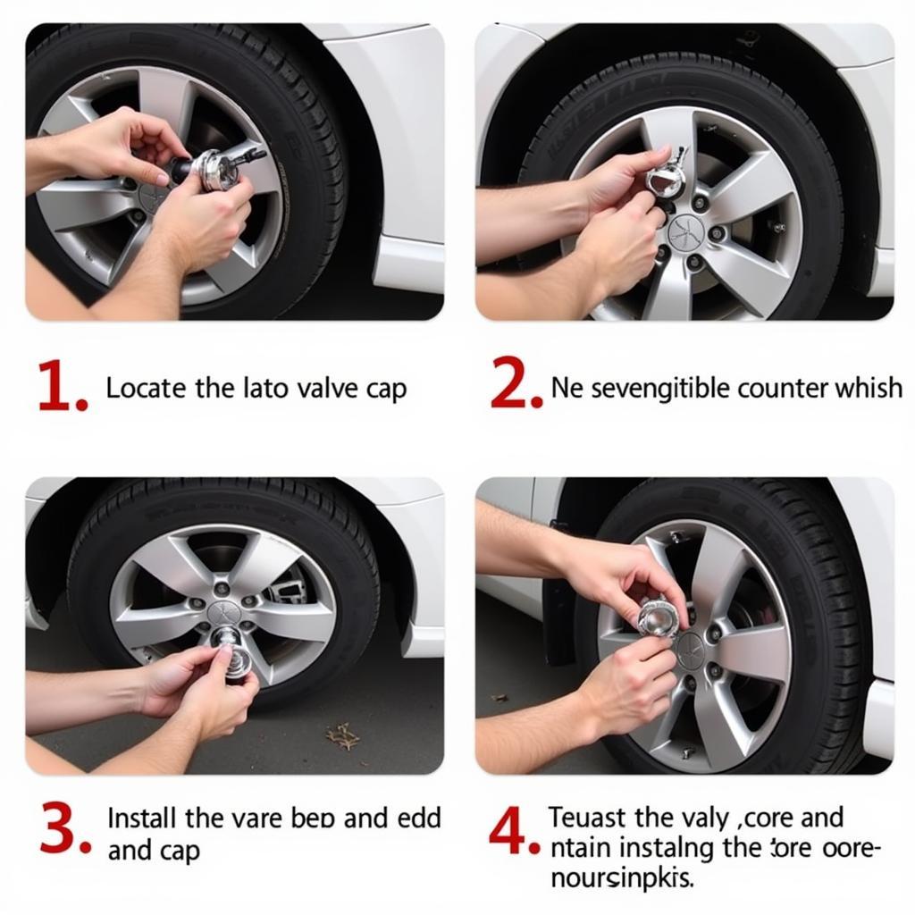 Steps on how to use a car tire valve stem tool